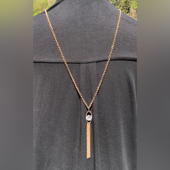 ✔️SOLD✔️copper tasseled pendant w/ brilliant huge moissanite stone - Picture 6 of 14